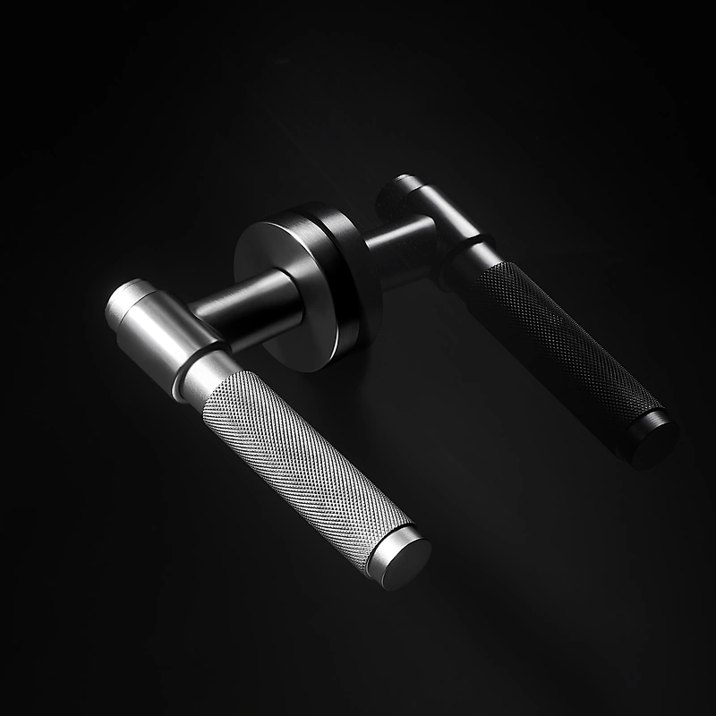 Knurled Aluminum Wooden door handle
